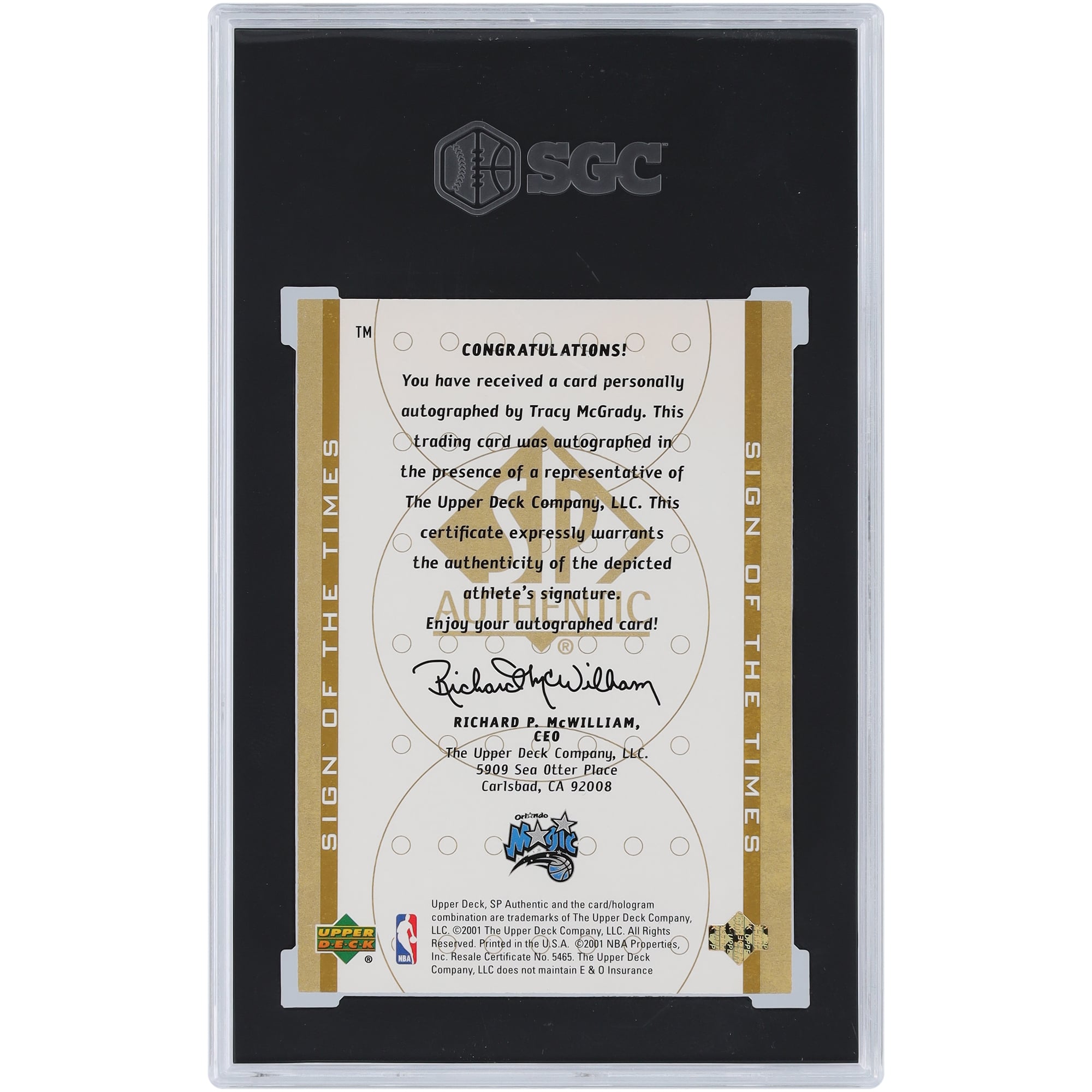 SP Authentic NBA Deck Upper Card Autograph Michael Sign 