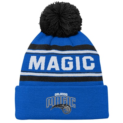  Orlando Magic Outerstuff Youth Backboard Jacquard Cuffed Knit Hat with Pom - Blue