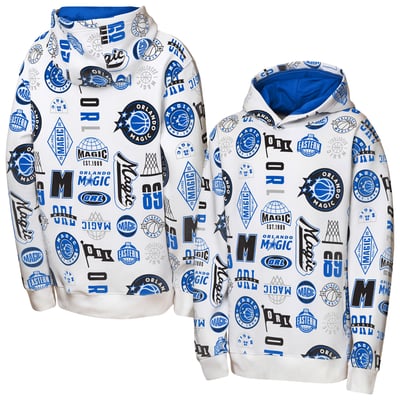 Orlando Magic Outerstuff Youth 3-and-D Allover Hoodie - White