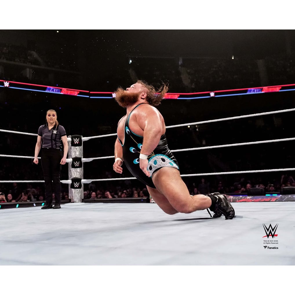 Otis WWE Unsigned Fanatics Authentic In-Ring Caterpillar Photograph  
