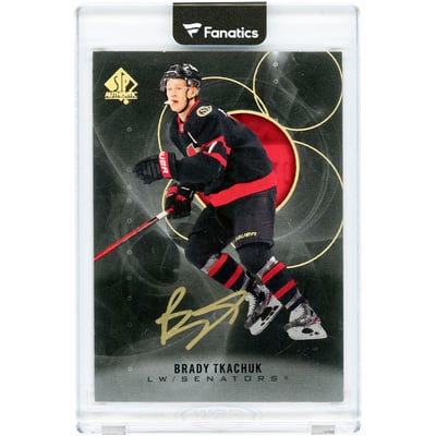 Brady Tkachuk Ottawa Senators Autographed 2020-21 Upper Deck SP Authentic Black Gold Ink #97 Card