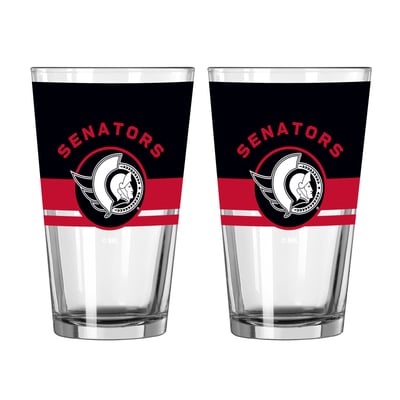 Ottawa Senators Logo Brands Two-Piece 16oz. Horizon Pint Glass Set