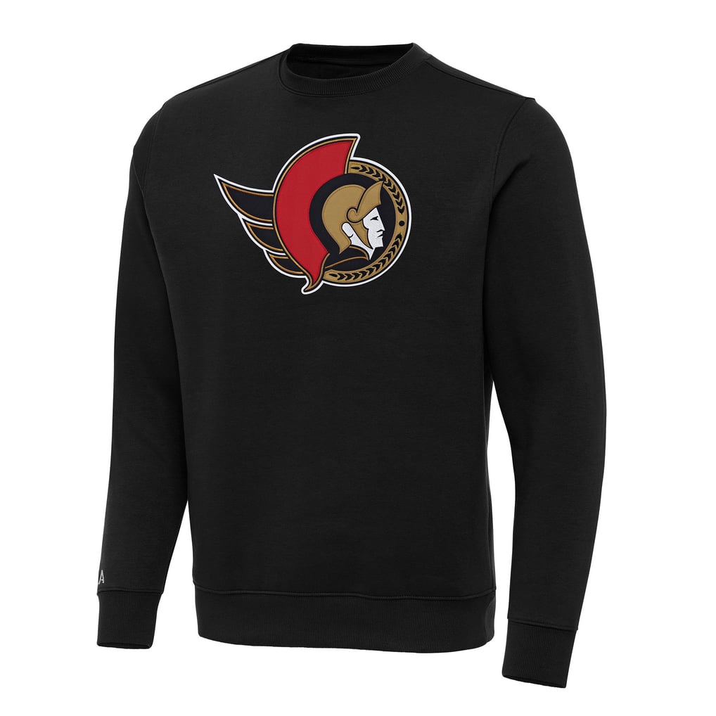 Ottawa Senators Antigua Big & Tall Victory Crewneck Pullover Sweatshirt - Black