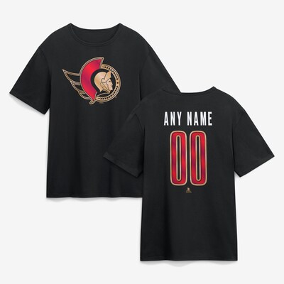 Ottawa Senators Big & Tall Forged Mascot Personalized Name & Number T-Shirt - Black