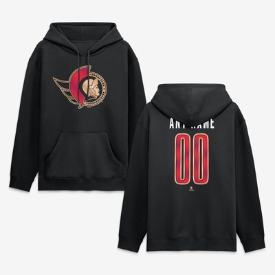Ottawa Senators  Forged Mascot Personalized Name & Number Hoodie - Black