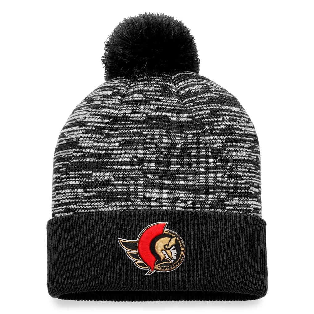 Ottawa Senators Fanatics Defender Cuffed Knit Hat with Pom - Black