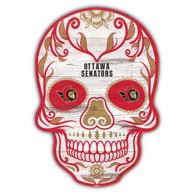 Ottawa Senators 12'' Sugar Skull Sign