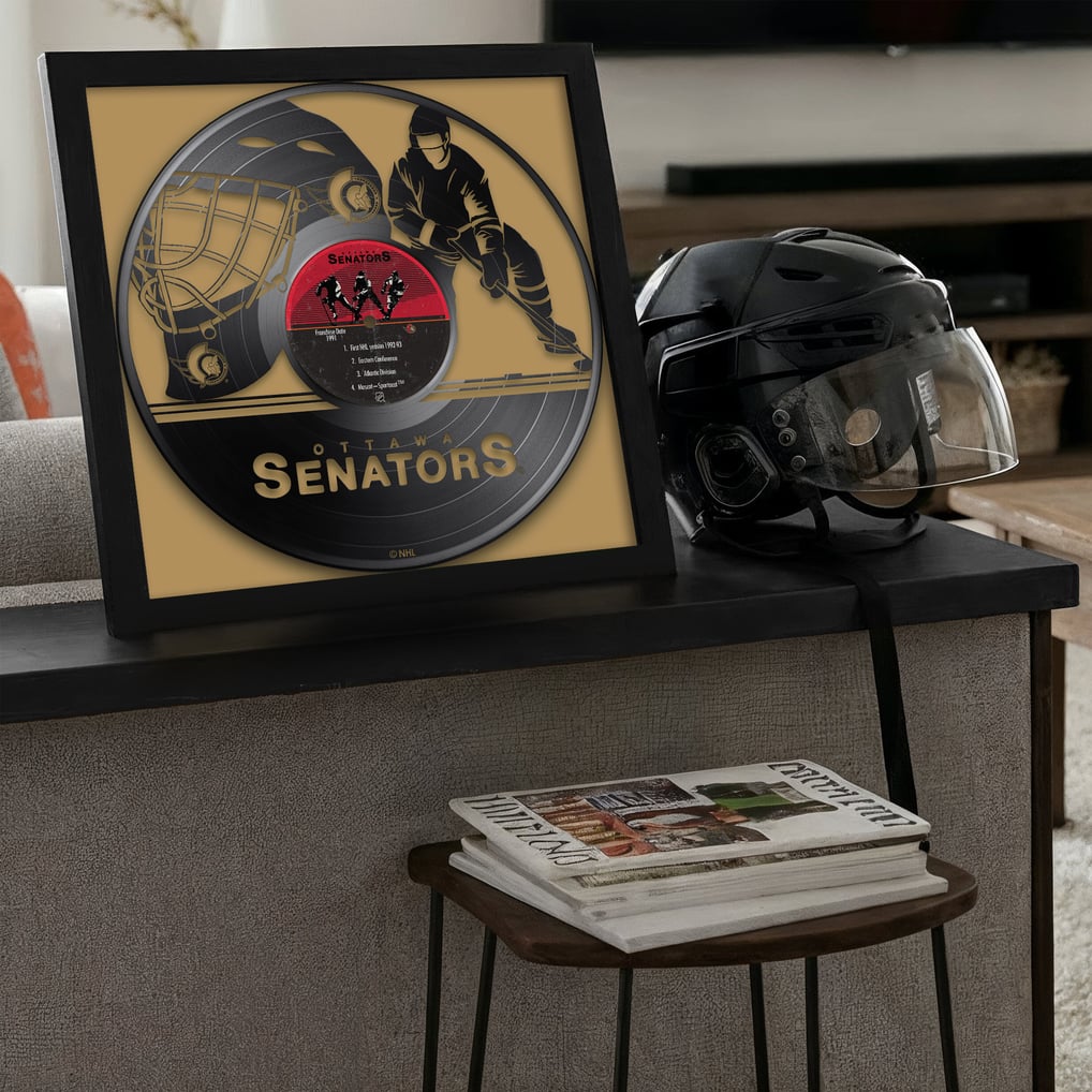 Ottawa Senators 13" x 13" Framed Vinyl Record Art Print