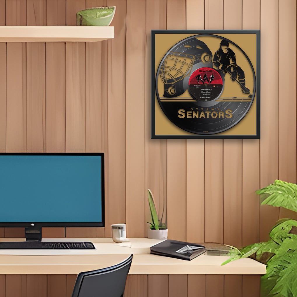 Ottawa Senators 13" x 13" Framed Vinyl Record Art Print