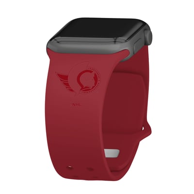 Ottawa Senators Debossed Silicone Apple Watch Band - Red