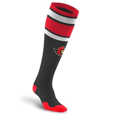 Ottawa Senators PRO Compression Unisex  Classic Stripe Over-the-Calf Compression Socks