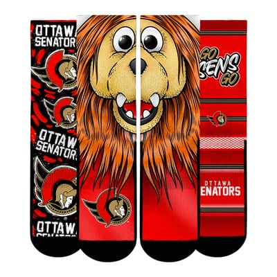  Ottawa Senators Rock Em Unisex Fan Favorites Three-Pack Crew Socks Set - Black