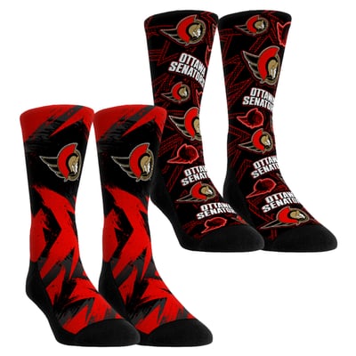  Ottawa Senators Rock Em Unisex Game Day Two-Pack Crew Socks - Black
