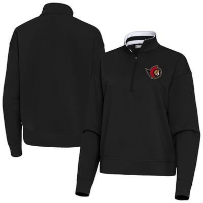 Ottawa Senators Antigua Women's Goddess Half-Zip Pullover - Black