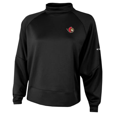  Ottawa Senators Columbia Women's Par Performance Mock Neck Raglan Dolman Sweatshirt - Black