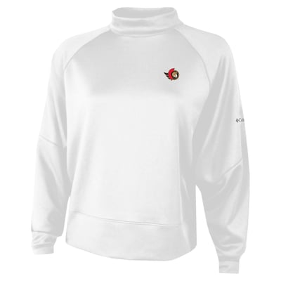  Ottawa Senators Columbia Women's Par Performance Mock Neck Raglan Dolman Sweatshirt - White