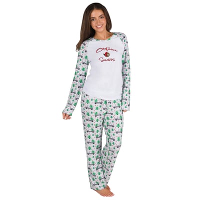 Ottawa Senators Concepts Sport Women's Frostbite Holiday Pajama Set - White
