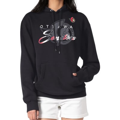 Ottawa Senators G-III 4Her by Carl Banks Shadow Logo Fleece Pullover Hoodie - Black