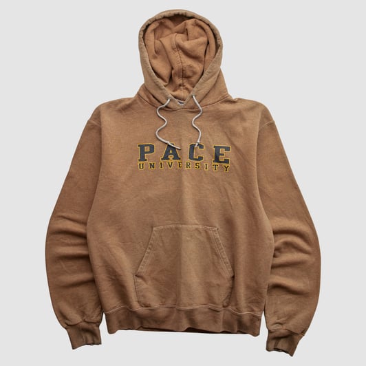 Pace University Setters Champion 2000s Hooded Pullover Sweatshirt - Clay - XS by Fanatics Real Vintage