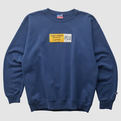 Pacific Lutheran Lutes Champion 2000s Pullover Sweatshirt - Navy - XS by Fanatics Real Vintage