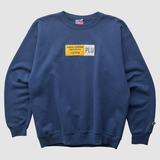 Pacific Lutheran Lutes Champion 2000s Pullover Sweatshirt - Navy - XS by Fanatics Real Vintage