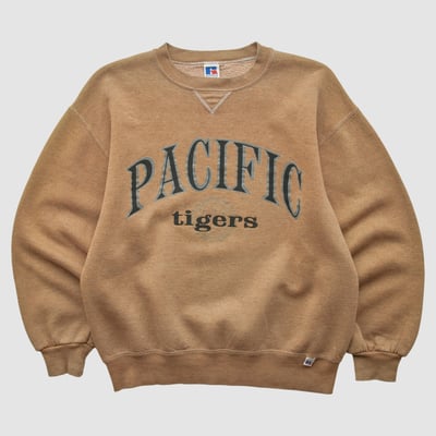 Pacific Tigers Russell 90s Pullover Sweatshirt - Clay - S by Fanatics Real Vintage