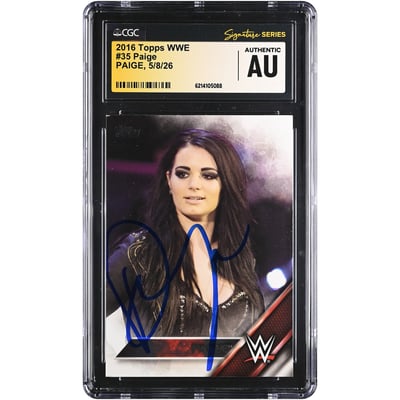 Paige WWE Autographed 2016 Topps WWE #35 CGC Fanatics Witnessed Authenticated Card