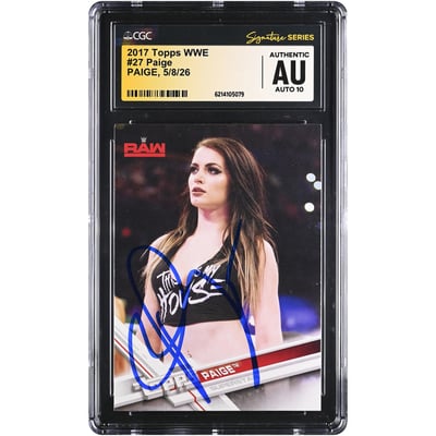 Paige WWE Autographed 2017 Topps WWE #27 CGC Fanatics Witnessed Authenticated AUTO 10 Card