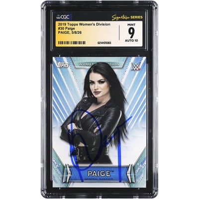 Paige WWE Autographed 2019 Topps Women's Division #30 CGC Fanatics Witnessed Authenticated 9/10 Card