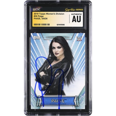 Paige WWE Autographed 2019 Topps Women's Division #30 CGC Fanatics Witnessed Authenticated Card