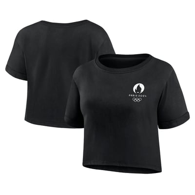 Paris 2024 Summer Olympics Fanatics Women's Static Fashion Cropped T-Shirt - Black