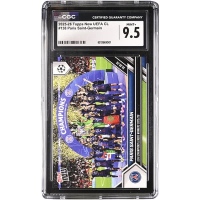  Paris Saint-Germain 2025-26 Topps Now UEFA CL UEFA Champions League Winners 2025/26 #138 CGC Authenticated MINT+ 9.5 Card