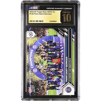  Paris Saint-Germain 2025-26 Topps Now UEFA CL UEFA Champions League Winners 2025/26 #138 CGC Authenticated PRISTINE 10 Card