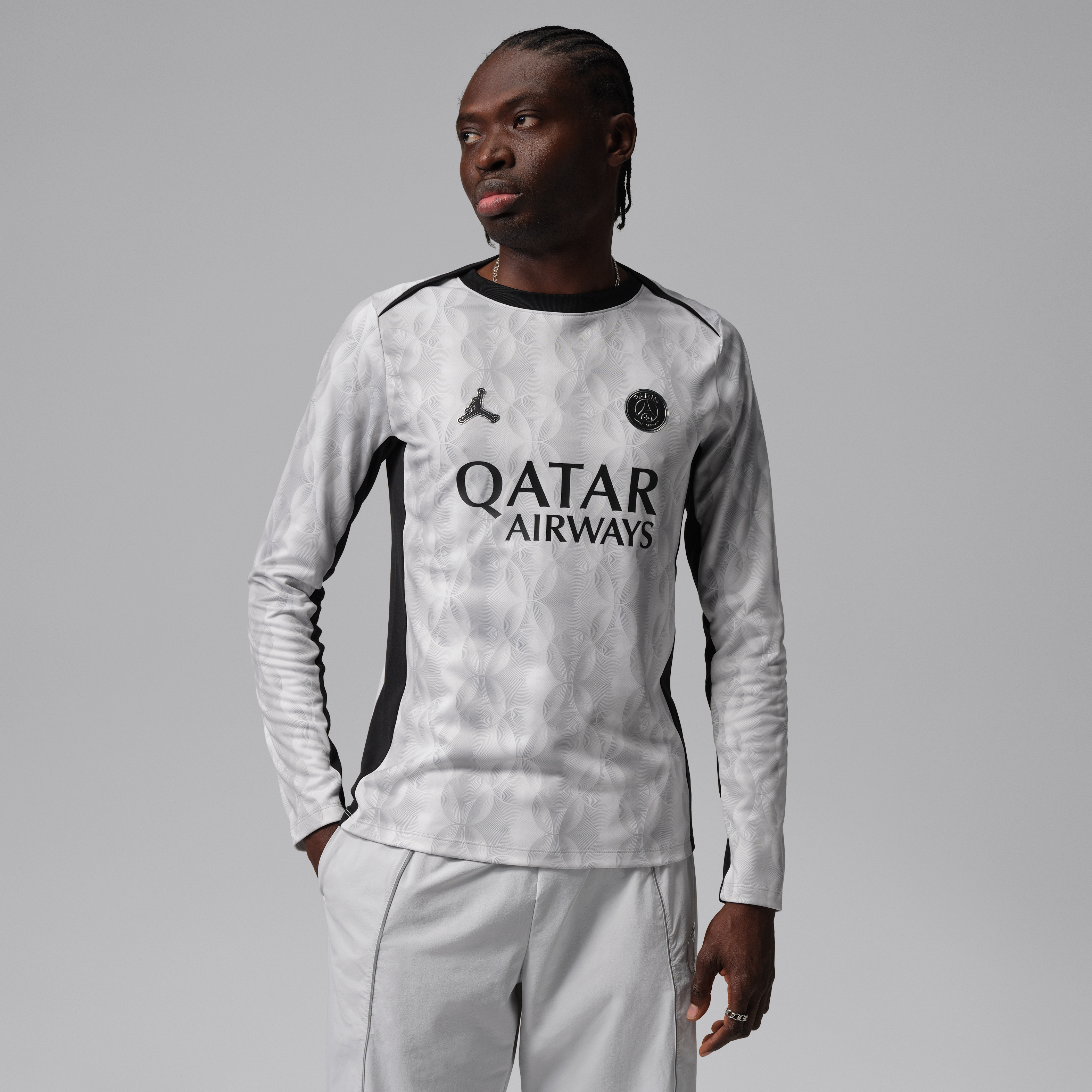 Paris Saint Germain Men's Long Sleeve Pre Match Dri FIT Top Black