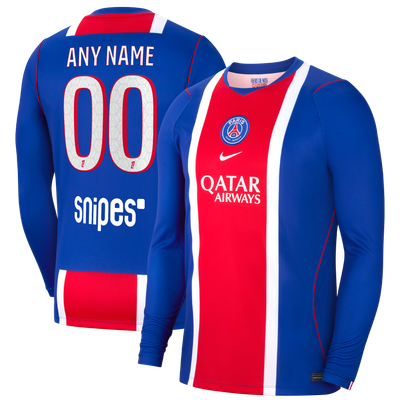  Paris Saint-Germain Nike 2026/27 Home Stadium Replica Long Sleeve Custom Jersey - Blue