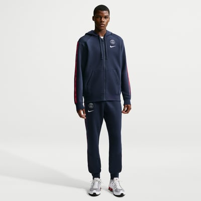 Paris Saint-Germain Nike Club Raglan Full-Zip Hoodie - Navy