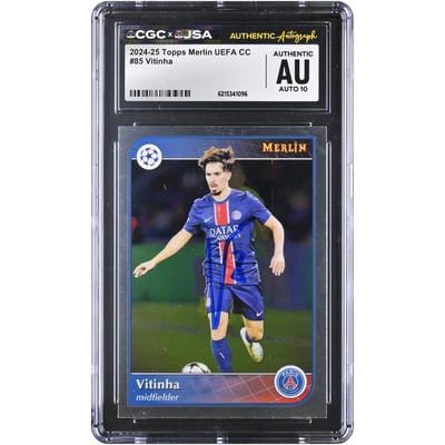 Vitinha Paris Saint-Germain Autographed 2024-25 Topps Merlin UEFA CC #85 CGC Authenticated AUTO 10 Card