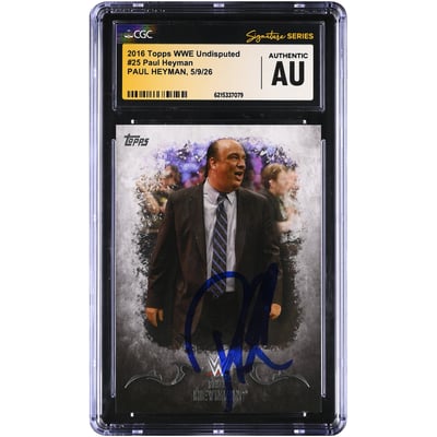 Paul Heyman WWE Autographed 2016 Topps Undisputed #25 CGC Fanatics Witnessed Authenticated Card