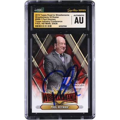 Paul Heyman WWE Autographed 2019 Topps Road to WrestleMania 35 Roster #WM-1 #/199 CGC Fanatics Witnessed Authenticated Card