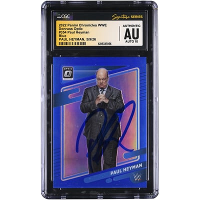 Paul Heyman WWE Autographed 2022 Panini Chronicles Donruss Optic Blue #354 #/99 CGC Fanatics Witnessed Authenticated AUTO 10 Card