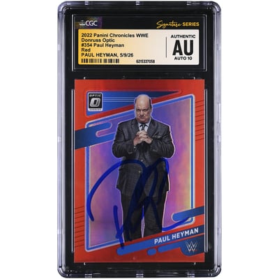 Paul Heyman WWE Autographed 2022 Panini Chronicles Donruss Optic Red #354 #/199 CGC Fanatics Witnessed Authenticated AUTO 10 Card