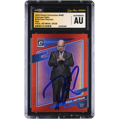 Paul Heyman WWE Autographed 2022 Panini Chronicles Donruss Optic Red #354 #/199 CGC Fanatics Witnessed Authenticated Card