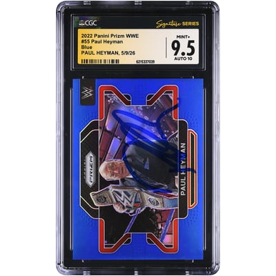 Paul Heyman WWE Autographed 2022 Panini Prizm Blue #55 #/199 CGC Fanatics Witnessed Authenticated 9.5/10 Card