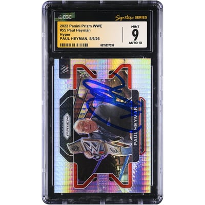 Paul Heyman WWE Autographed 2022 Panini Prizm Hyper #55 CGC Fanatics Witnessed Authenticated 9/10 Card