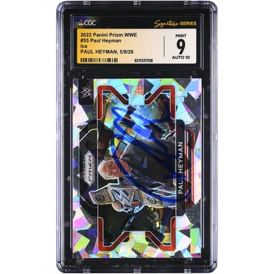 Paul Heyman WWE Autographed 2022 Panini Prizm Ice #55 CGC Fanatics Witnessed Authenticated 9/10 Card