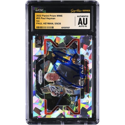 Paul Heyman WWE Autographed 2022 Panini Prizm Ice #55 CGC Fanatics Witnessed Authenticated AUTO 10 Card