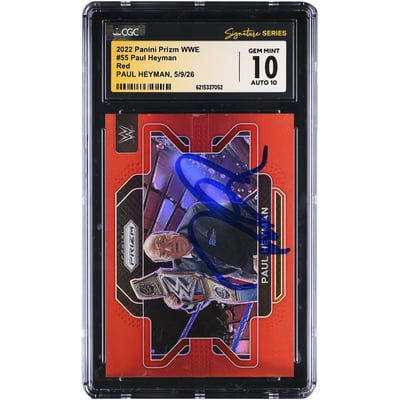 Paul Heyman WWE Autographed 2022 Panini Prizm Red #55 #/299 CGC Fanatics Witnessed Authenticated 10/10 Card