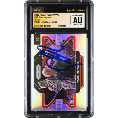 Paul Heyman WWE Autographed 2022 Panini Prizm Silver #55 CGC Fanatics Witnessed Authenticated AUTO 10 Card