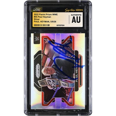 Paul Heyman WWE Autographed 2022 Panini Prizm Silver #55 CGC Fanatics Witnessed Authenticated Card
