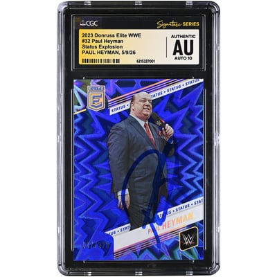 Paul Heyman WWE Autographed 2023 Donruss Elite Status Explosion #32 #/275 CGC Fanatics Witnessed Authenticated AUTO 10 Card